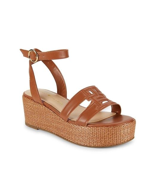 Tommy Hilfiger Brown Twvastie 56Mm Wedge Sandals