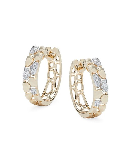 Effy 14k Yellow Gold 0.2 Tcw Diamond Huggie Earrings in White