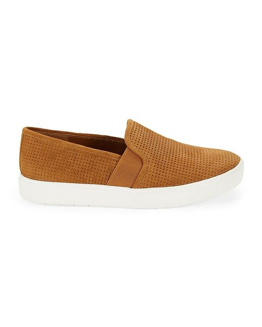 Vince Brown Blair Perforated Leather Slip On Sneakers