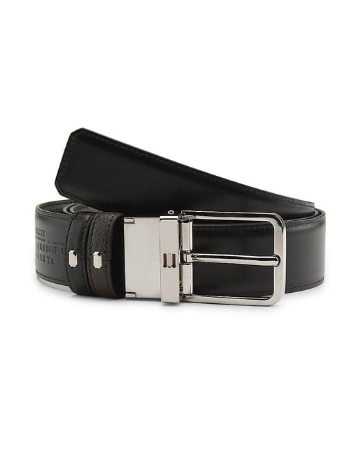 Bally Black Reversible Leather Belt for men