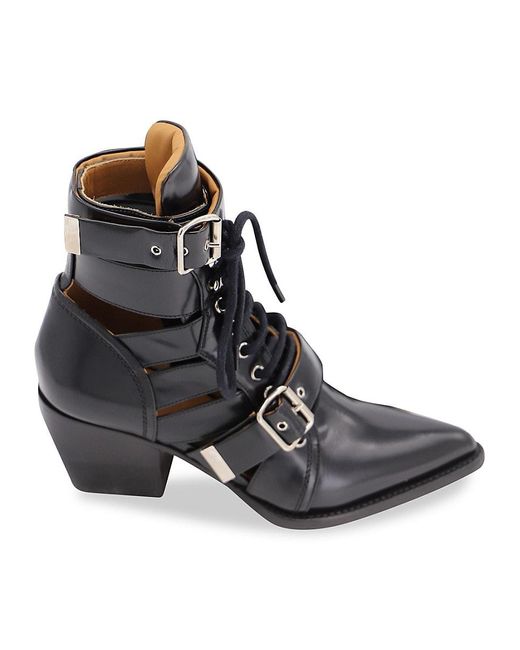 Chloé Rylee Cutout Ankle Boots In Black Leather Boots Lyst Canada