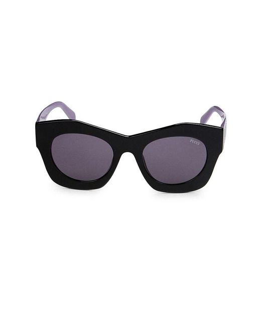 Emilio Pucci Blue 51mm Geometric Square Sunglasses