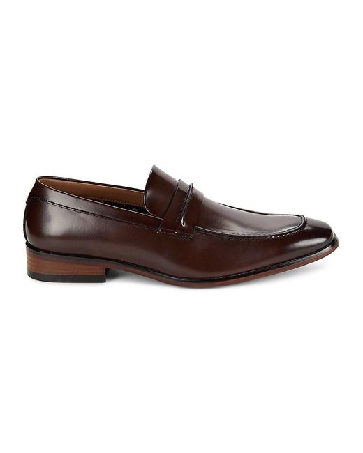 Tommy Hilfiger Brown Faux Leather Penny Loafers for men
