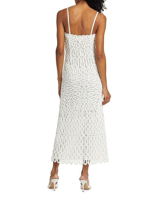 Jonathan Simkhai White Elise Crocheted Midi-Dress
