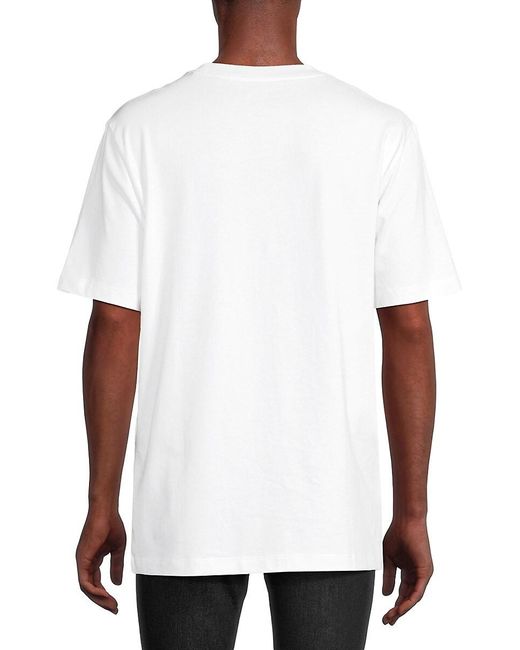 Karl Lagerfeld White 'Logo Fringed Tee for men