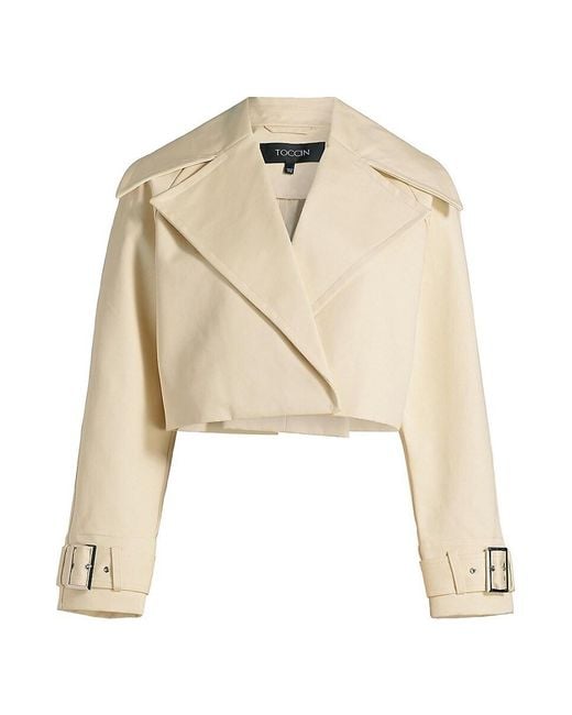 Toccin Natural Tommy Cropped Trench Jacket