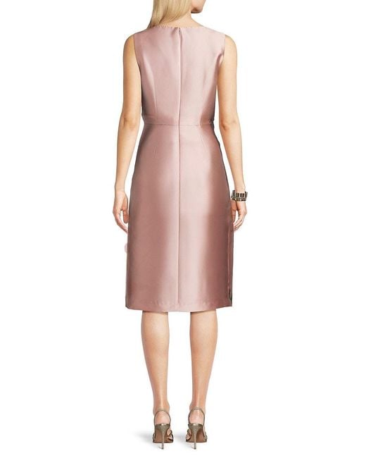 Kay Unger Multicolor Briella Floral Appliqué Midi-Dress