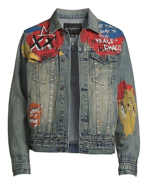 Cult Of Individuality Type Iv Graphic Denim Jacket in Red for Men | Lyst