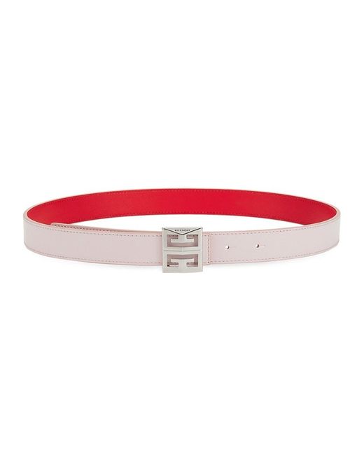 Givenchy Red 4g Buckle Leather Belt