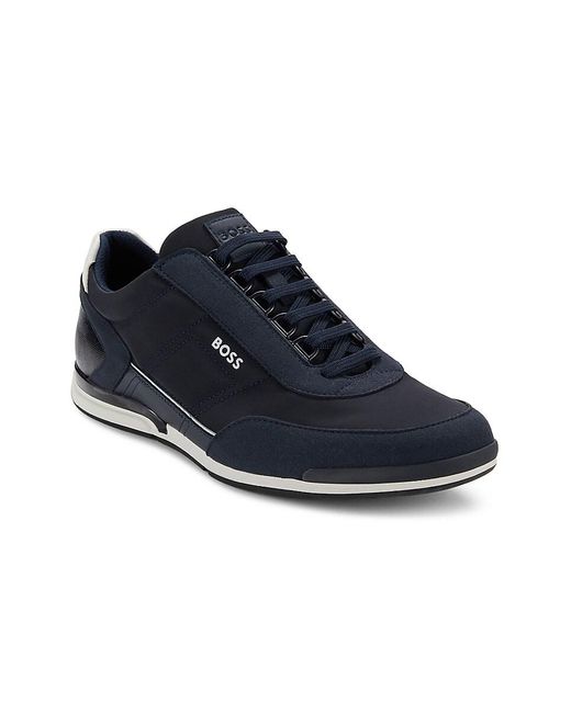 BOSS Saturn Two Tone Sneakers in Blue for Men Lyst UK