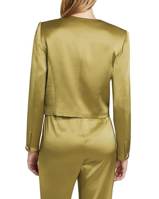 Cinq À Sept Green Rainer Satin Jacket