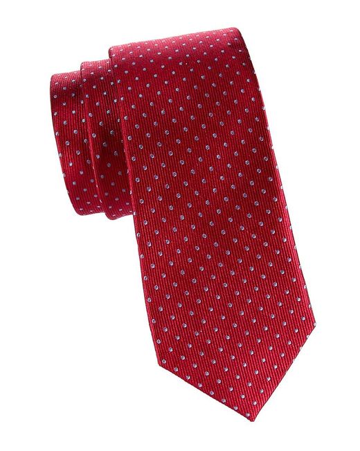 Saks Fifth Avenue Red Pattern Silk Tie for men