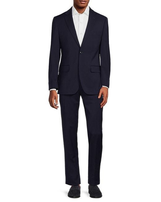 Tommy Hilfiger Blue Regular Fit Wool Blend Suit for men