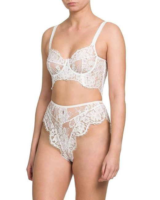 Dolce & Gabbana White Lace Longline Bra
