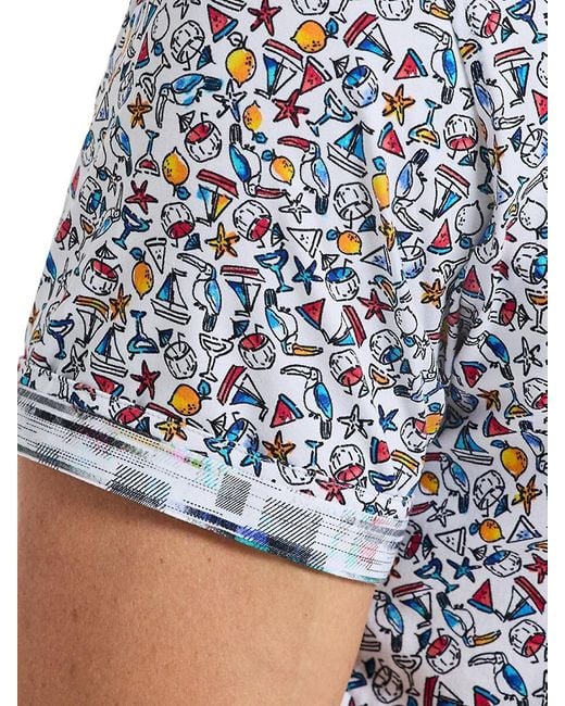 Robert Graham Gray Summer Sails Printed Cotton-Blend Shirt for men