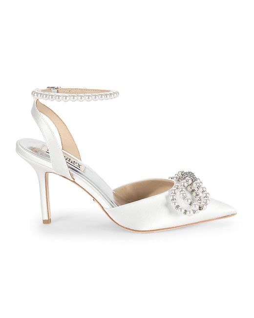 badgley mischka white pumps