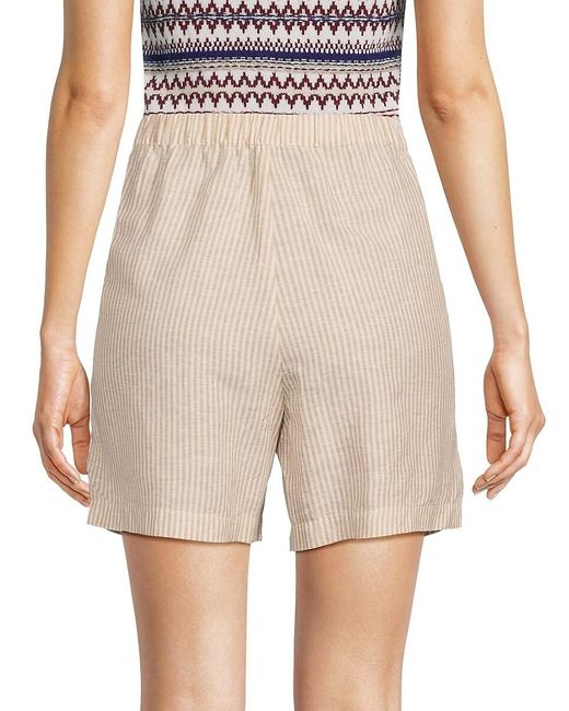 Rag & Bone Natural Maye Linen-blend Stripe Shorts
