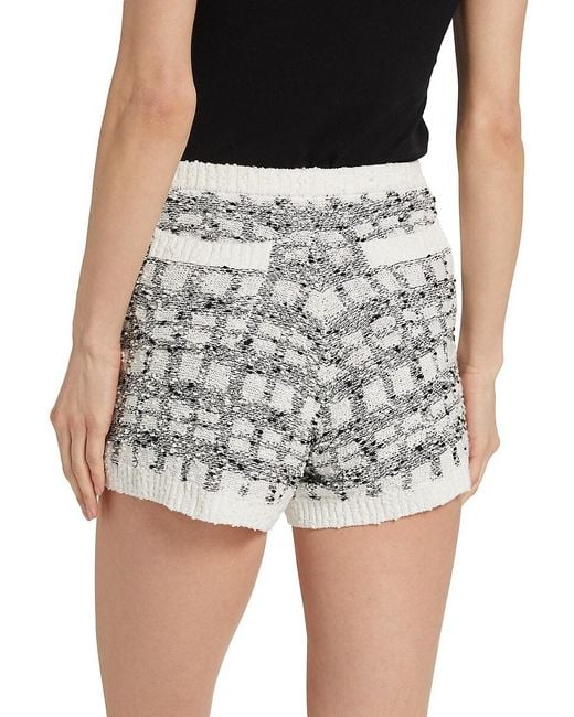 Cinq À Sept Black Adalee Cotton-Blend Bouclé Shorts