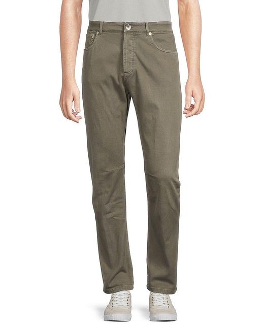 Brunello Cucinelli High Rise Leisure Fit Jeans in Green for Men | Lyst