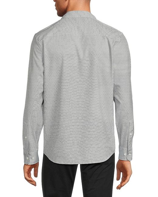 Kenneth Cole Gray Print Long Sleeve Shirt for men