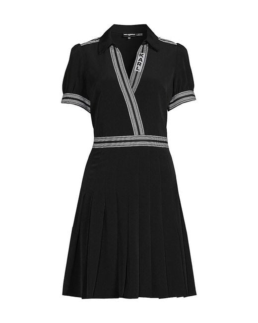 Karl Lagerfeld Black Wrap A-line Mini Dress