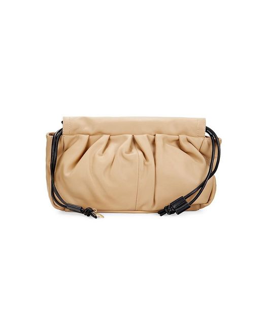 Reiss Natural Arden Leather & Faux Leather Clutch