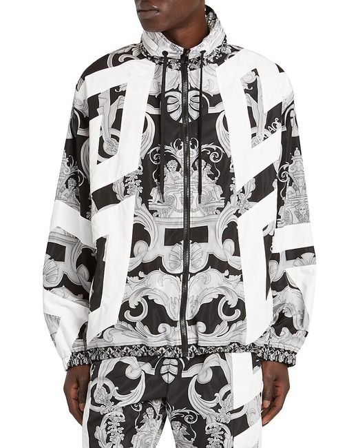 Barocco print shop hooded jacket