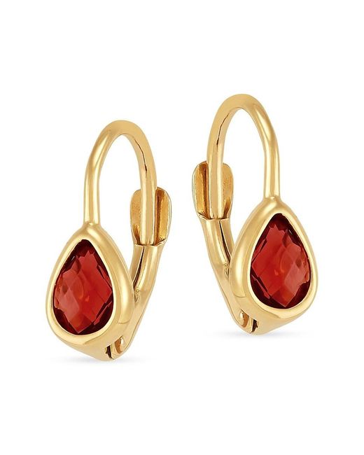 Saks Fifth Avenue White 14K & Garnet Drop Earrings