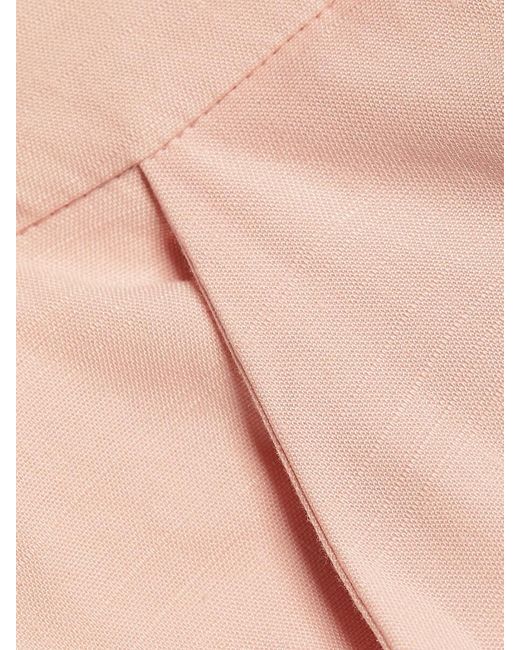 Veronica Beard Pink Brixton Linen-Blend Crop Pants