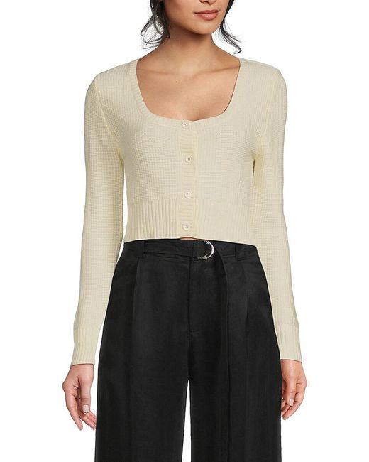 Third Form Black Bouclé Cropped Cardigan