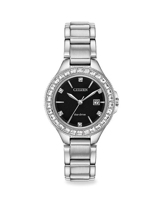 Citizen Women's Silhouette Crystal Three Hand Two Tone Stainless Steel  Bracelet Watch | Dillard's