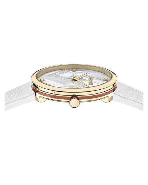 Missoni Metallic M1 Mother-of-pearl 0.31 Tcw Diamond Leather-strap Watch/34mm