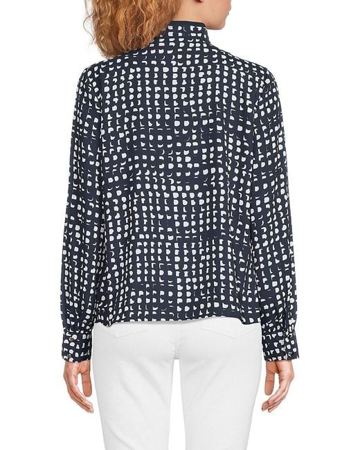Calvin Klein Blue Abstract Print Top