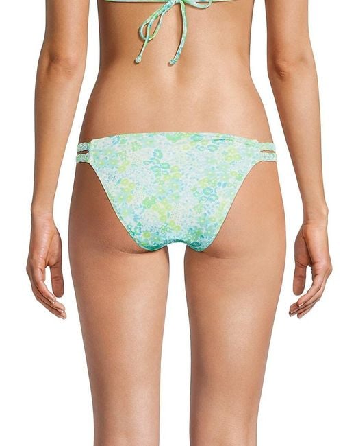 Ramy Brook Blue Bouquet Printed Liza Bikini Bottom