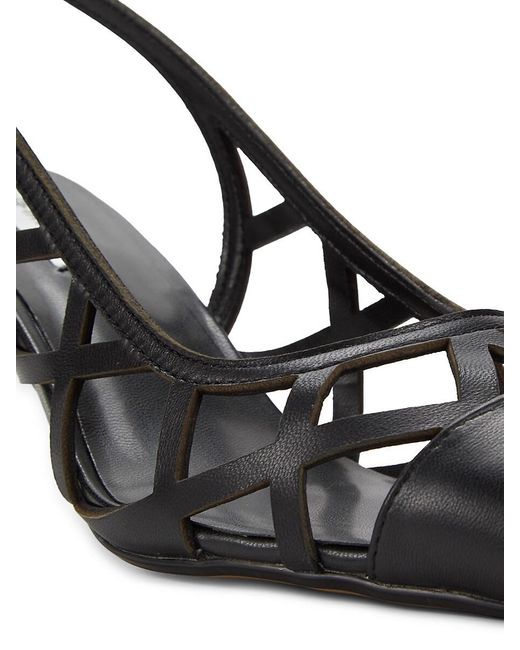 Saks Fifth Avenue Natural Josephine 70mm Leather Cutout Slingback Pumps