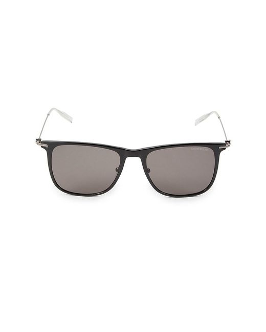 Montblanc Gray 53Mm Square Sunglasses