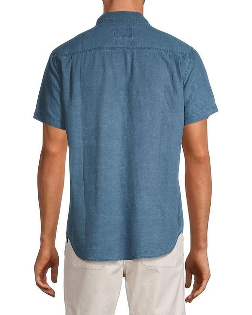 Rails Blue Paros Linen Blend Shirt for men