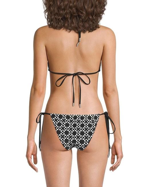 Jonathan Simkhai Black Kyran Printed Triangle Bikini Top