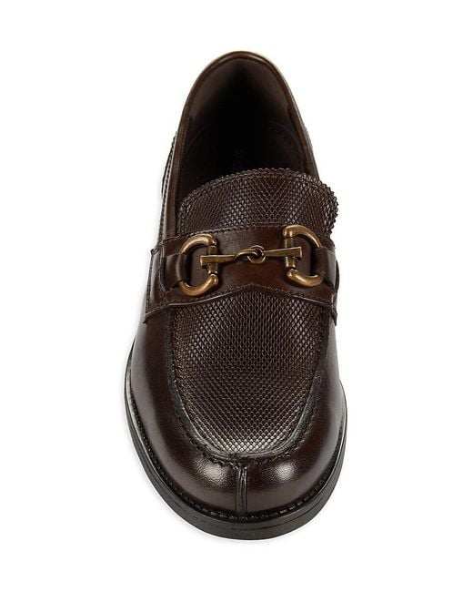 Saks Fifth Avenue Brown Ross Leather Bit Loafers for men