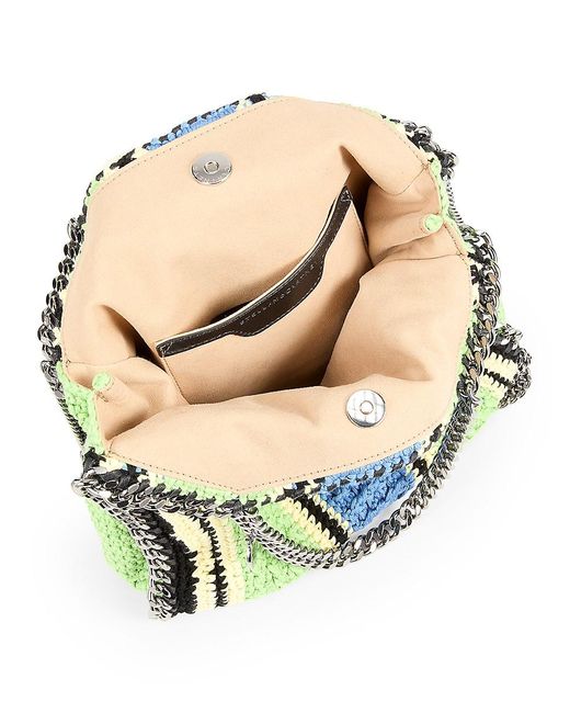 Stella McCartney Green Mini Falabella Colorblock Braided Shoulder Bag