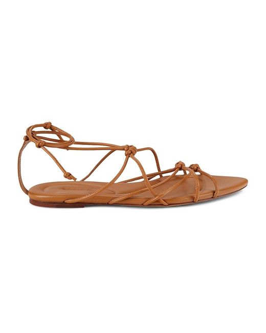 Vince Kenna Leather Strappy Flat Sandals in Brown | Lyst Canada