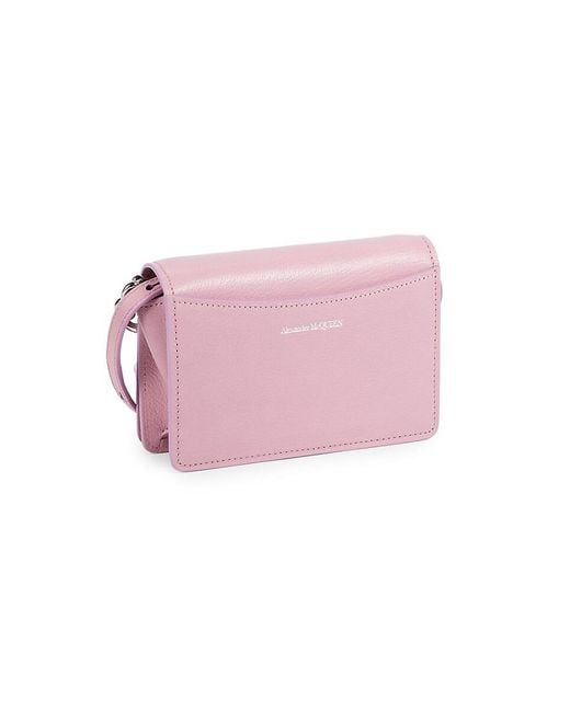 Alexander McQueen Pink Knuckle Leather Crossbody Bag