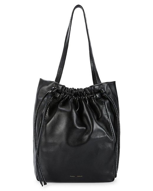 Proenza Schouler Drawstring Leather Shoulder Bag in Black Lyst