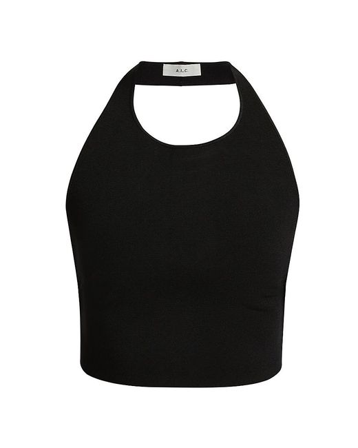 A.L.C. Black A. L.C. Rory Halterneck Crop Top