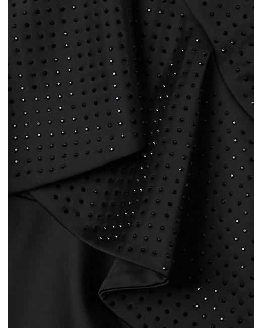 Emanuel Ungaro Black Xandra Hotfix Satin Sleeveless Minidress