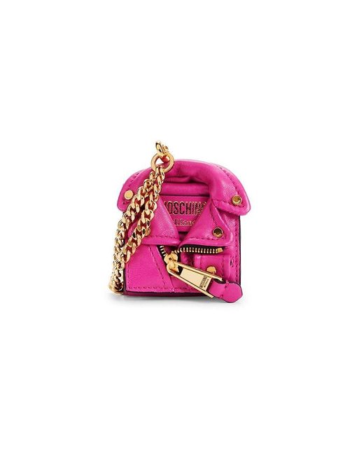 Moschino Leather Convertible Shoulder Bag in Pink Lyst