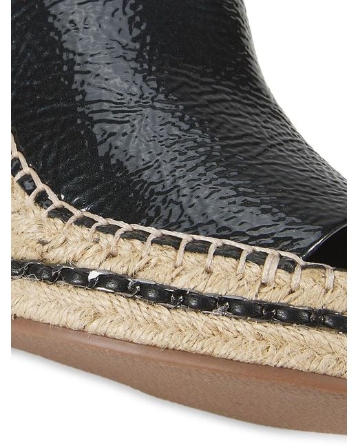 Karl Lagerfeld Black Carina 95mm Leather Wedge Espadrille Sandals