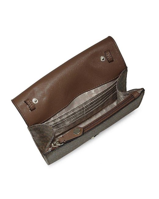 Karl Lagerfeld Connie Logo Printed Crossbody Bag in Brown Lyst