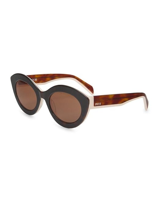 Emilio Pucci Brown 53mm Cat-eye Sunglasses