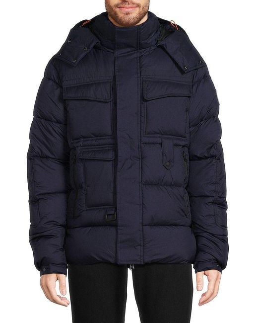 Save The Duck Egon Hooded Puffer Jacket in Blue for Men | Lyst